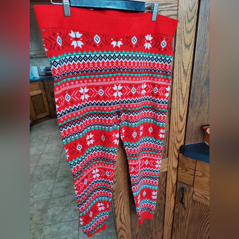Red Christmas / winter sweater leggings